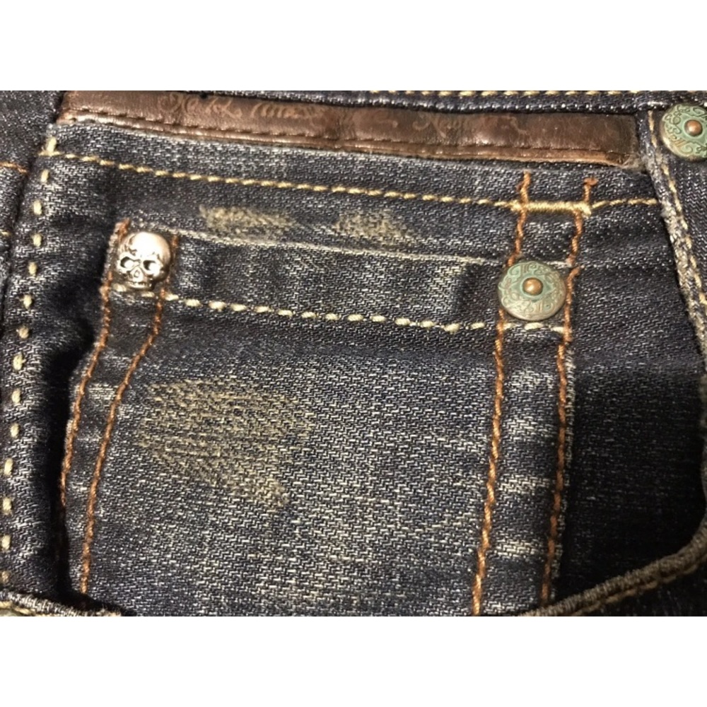 Vintage Marc Ecko Cut & Sew Regular Distressed Denim Jeans 34x32 Nyc Rlx Stadium - Picture 6 of 10